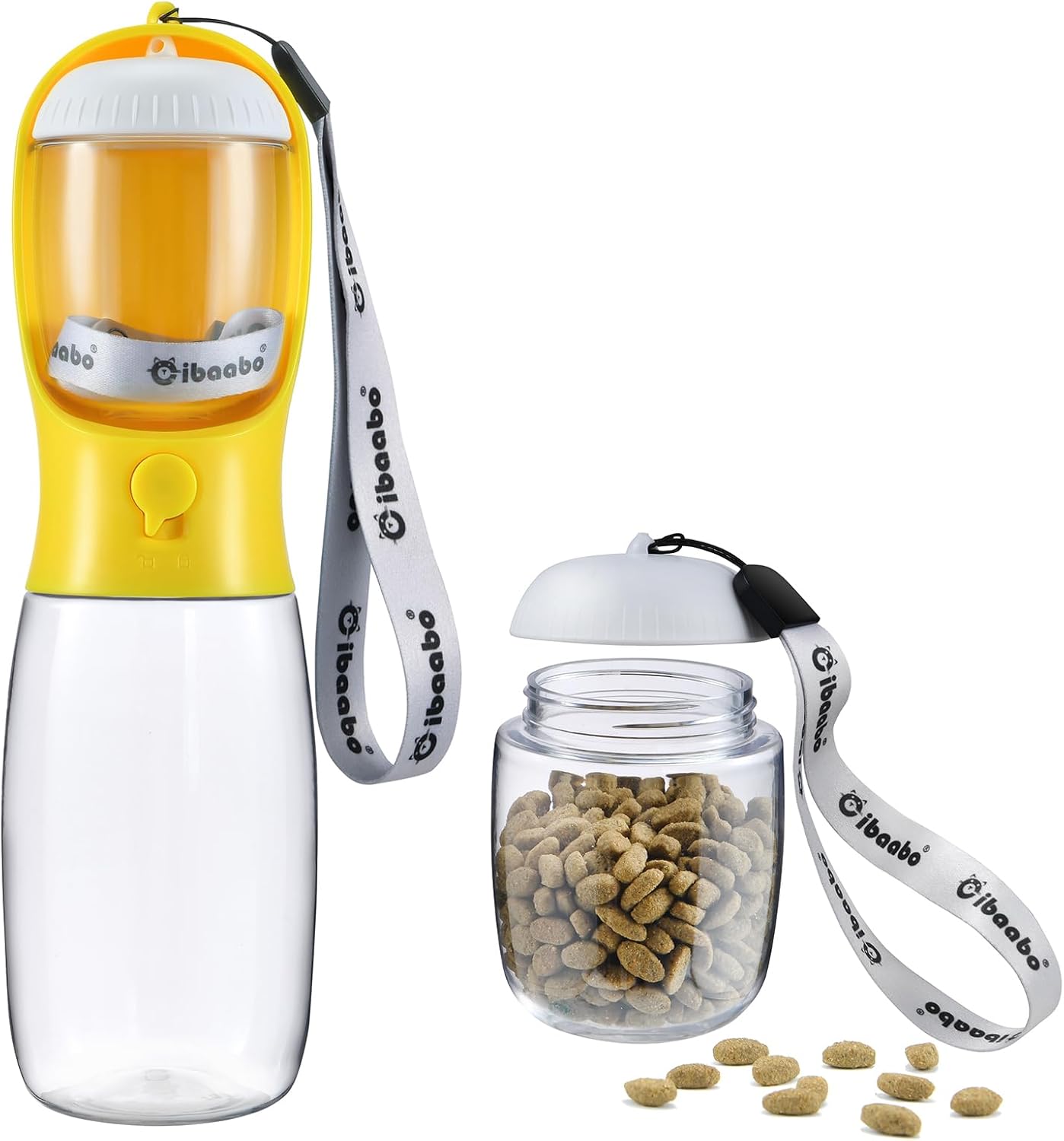 Dog Water Bottle with Food Container, Travel Puppy Water Bowl, Portable Pet Dispenser, Dog Gift Stuff Accessories Items, Puppy Essentials Necessities for Yorkie Cat Walking and Hiking