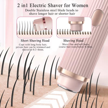 Electric Shaver for Women Bikini Trimmer Facial Mustache Hair Removal Razor Ladies Face Underarm Legs Electric Painless Epilator