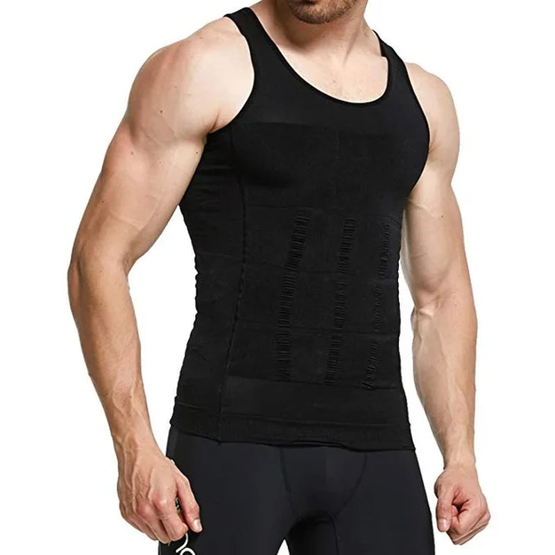 Mens Slimming Body Shaper Shapewear Abdomen Compression Shirt to Hide Gynecomastia Moobs Workout Tank Tops Undershirts