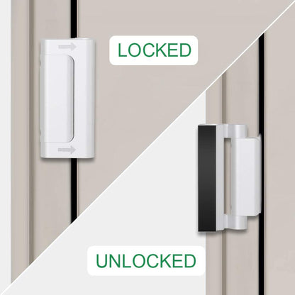 Home Security Door Reinforcement Lock - Safety Child Proof Door Locks with 8 Screws for Inward Swinging Front Doors, Extra Add a Top Lock inside Withstands 800 Lbs Deadbolt Latch, Guard Bedroom Patio
