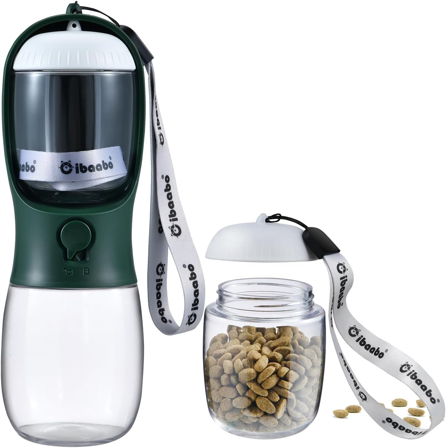 Dog Water Bottle with Food Container, Travel Puppy Water Bowl, Portable Pet Dispenser, Dog Gift Stuff Accessories Items, Puppy Essentials Necessities for Yorkie Cat Walking and Hiking