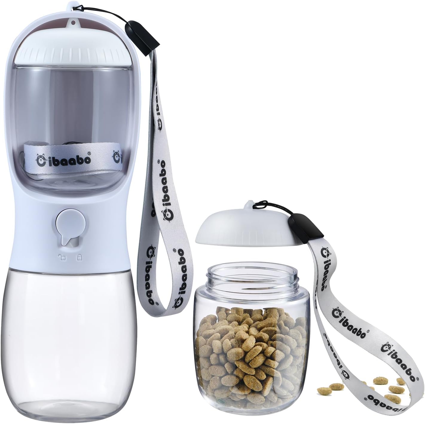 Dog Water Bottle with Food Container, Travel Puppy Water Bowl, Portable Pet Dispenser, Dog Gift Stuff Accessories Items, Puppy Essentials Necessities for Yorkie Cat Walking and Hiking