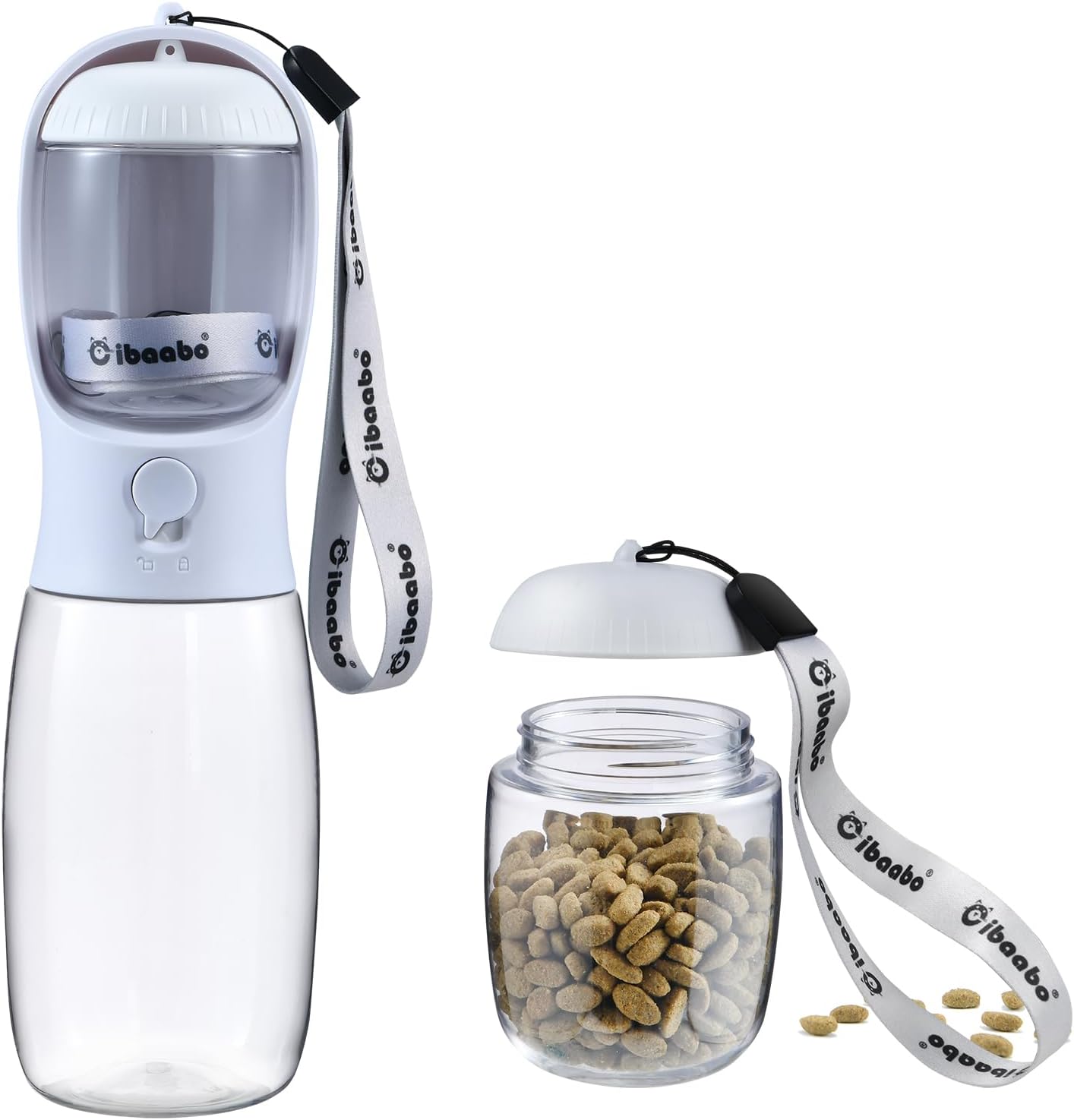 Dog Water Bottle with Food Container, Travel Puppy Water Bowl, Portable Pet Dispenser, Dog Gift Stuff Accessories Items, Puppy Essentials Necessities for Yorkie Cat Walking and Hiking